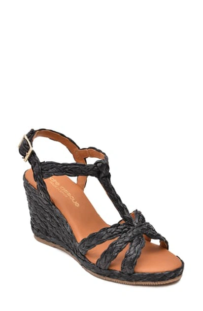 Shop Andre Assous Madina Espadrille Wedge Sandal In Black Fabric