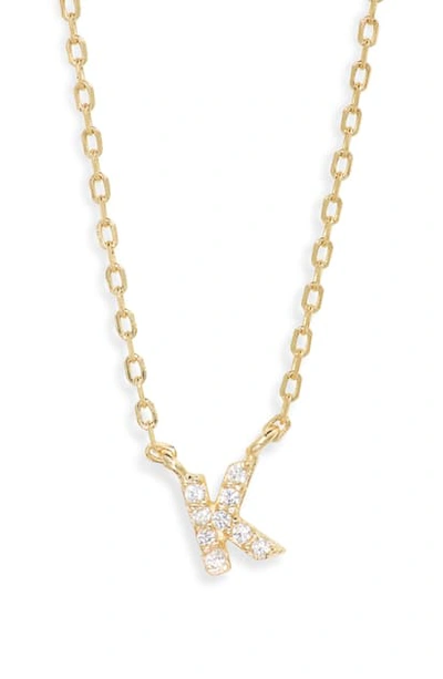 Shop Melinda Maria Pave Itty Bitty Initial Pendant In Gold K
