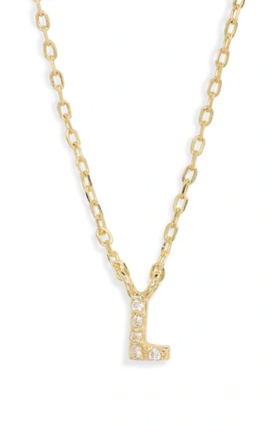 Shop Melinda Maria Pave Itty Bitty Initial Pendant In Gold L