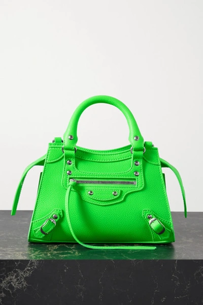 Balenciaga Lime Green Leather Mini Classic City Bag Balenciaga