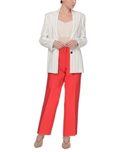 Msgm Woman Pants Red Size 6 Polyester In Red