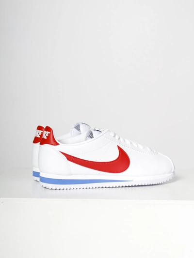 Shop Nike Classic Cortez Leather In White Varsity-red Varsity-royal