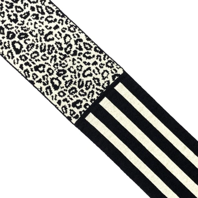 Ingmarson Leopard With Stripes Wool & Cashmere Scarf