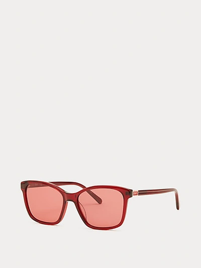 Shop Diane Von Furstenberg Square Cat-eye Sunglasses In Ruby