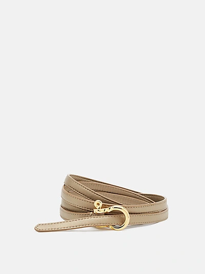 Shop Diane Von Furstenberg Milla Double-wrap Mini Leather Belt In Gold