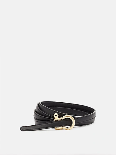 Shop Diane Von Furstenberg Milla Double-wrap Mini Leather Belt In Black