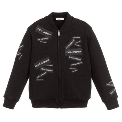 Shop Dolce & Gabbana Kids Zip Up Sweatshirt In Black