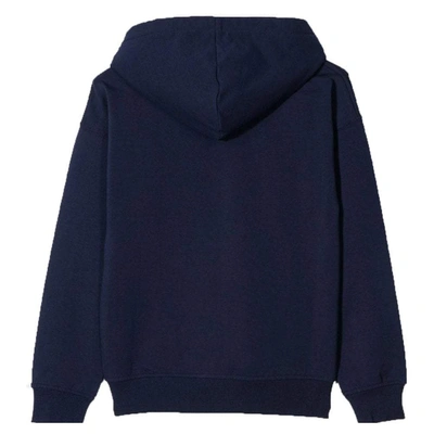 Shop Moschino Hoodie In Navy
