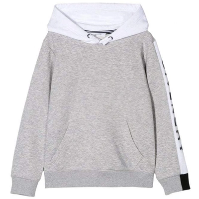 Shop Givenchy Kids Arm Logo Hoodie In Grey