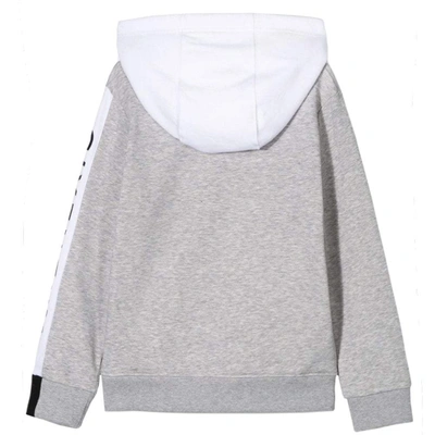 Shop Givenchy Kids Arm Logo Hoodie In Grey