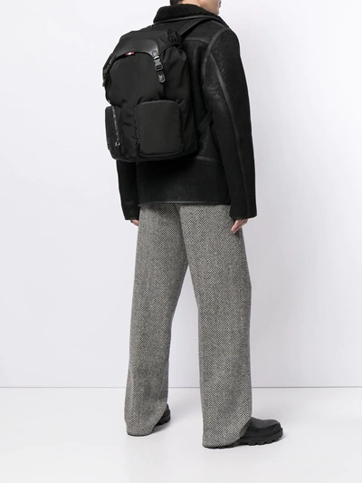 Shop Bally Rhudi Multipocket Backpack In Black