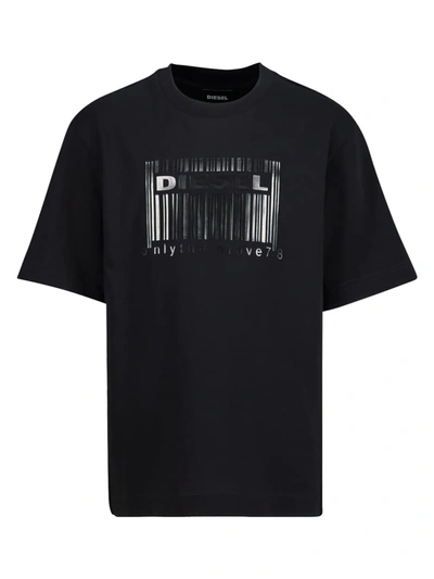 Shop Diesel Kids T-shirt Tudercode For For Boys And For Girls In Black