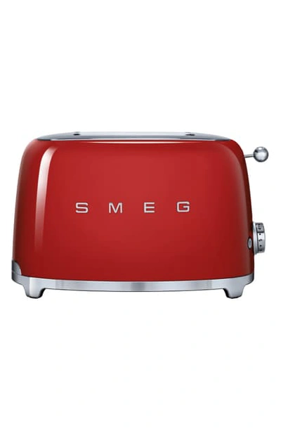 Shop Smeg 50s Retro Style Two-slice Toaster In Red