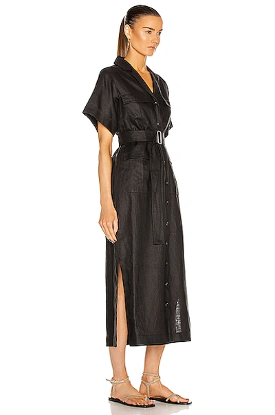 Shop Matthew Bruch Safari Midi Dress In Black