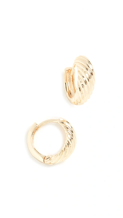 Shop Jules Smith Huggie Earrings In Gold