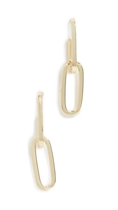 Shop Jules Smith Elongated Double Hoop Earrings In Gold