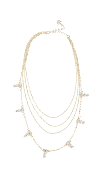 Shop Jules Smith Four Layer Crystal Necklace In Gold