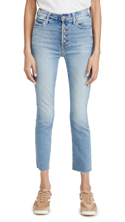 Shop Mother The Pixie Dazzler Ankle Fray Jeans In Au Revoir