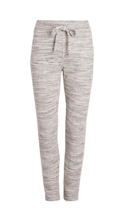 Shop Beyond Yoga Waffle Living Easy Knit Sweatpants In Cream Heather