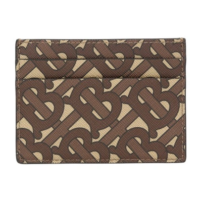 Shop Burberry Tb Monogram Cardholder In Bridle Brown Ns