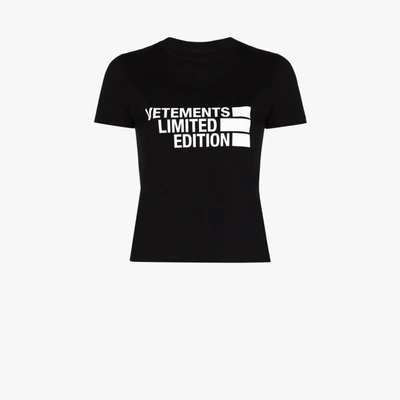 Shop Vetements T-shirt Mit Limited Edition-logo In Schwarz