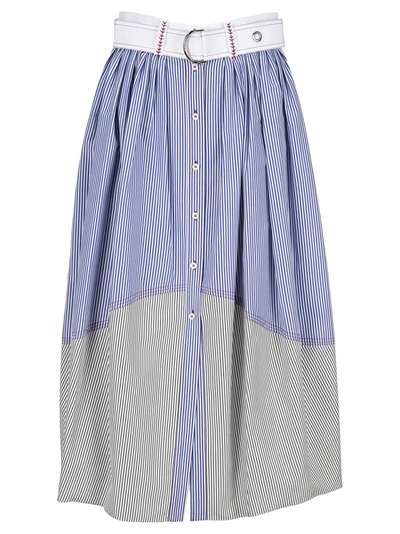 Shop Chloé Chloe Striped Summer Skirt In Blue White