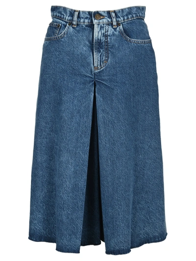 Shop Maison Margiela Spliced Recycled Denim Culottes In Blue