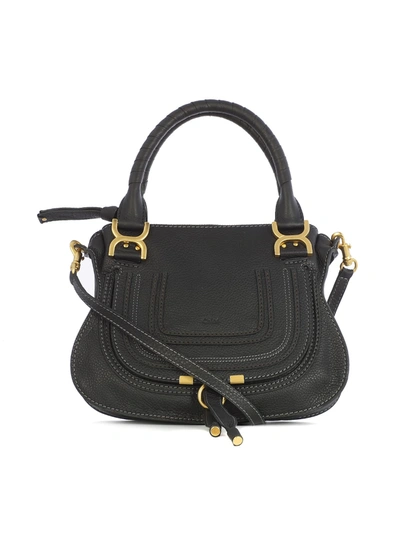 Shop Chloé Marcie Tote Bag In Black