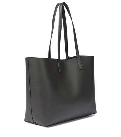 Shop Saint Laurent Shopping E/w Leather Tote In Grey