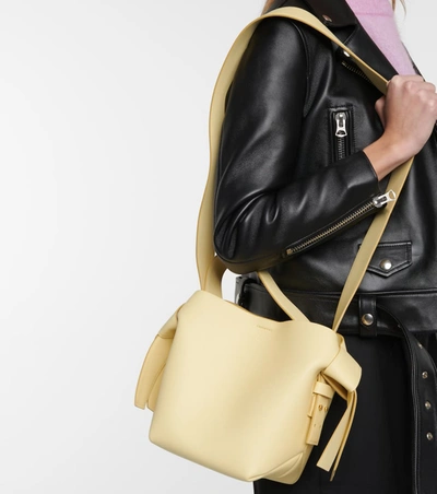 Acne Studios Musubi Mini Leather Shoulder Bag In Yellow | ModeSens