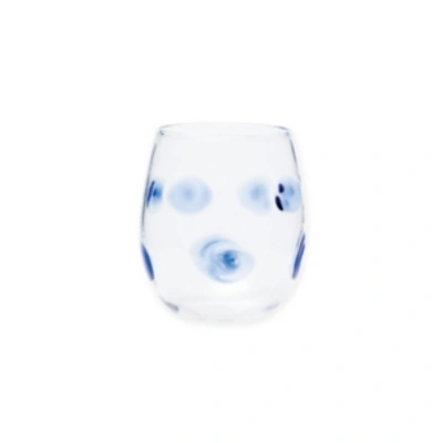 Shop Vietri Drop Stemless Wine Glass In Blue