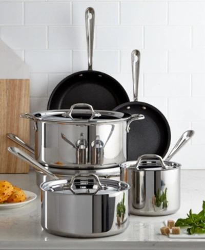 Shop All-clad All Clad D3 Stainless 3-ply Bonded Cookware Set, Nonstick 10 Piece In No Color