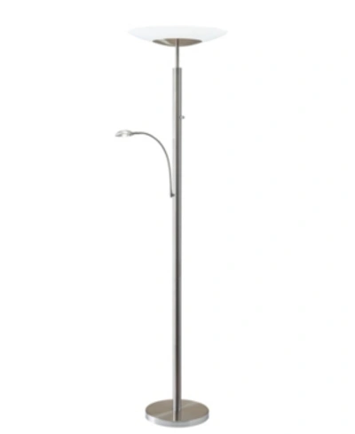 Shop Adesso Stellar Led Combo Torchiere In Brushed Steel