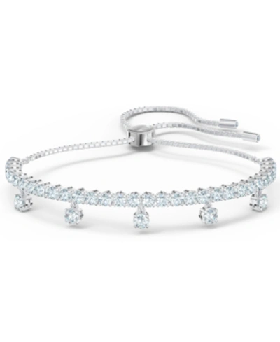 Shop Swarovski Silver-tone Crystal Slider Bracelet