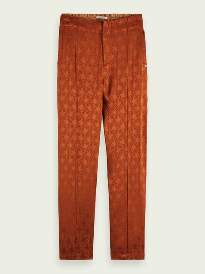Shop Scotch & Soda Tailored Pants With Paisley Print In Brown