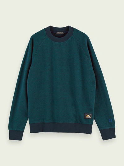 Shop Scotch & Soda Cotton Mélange Crewneck Sweatshirt In Green