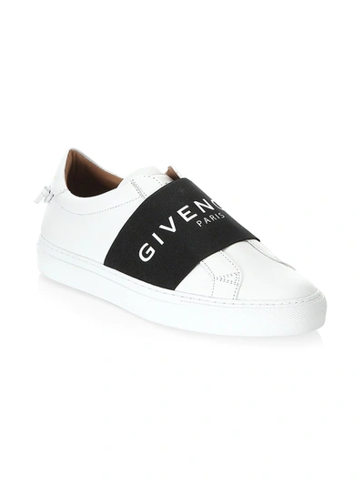 Shop Givenchy Women's Urban Street Logo Strap Leather Sneakers In White