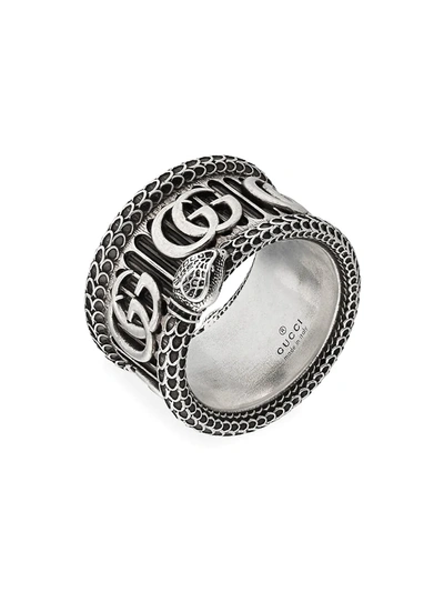 Shop Gucci Gg Marmont Silver Snake Ring