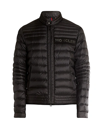 Shop Moncler Conques Down-filled Biker Jacket In Black