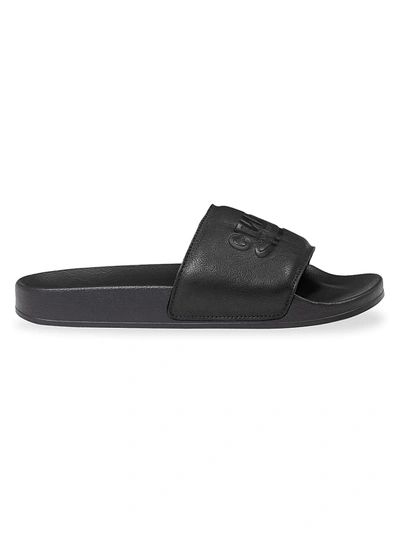 Shop Heron Preston Men's Logo Slider Sandals In Black