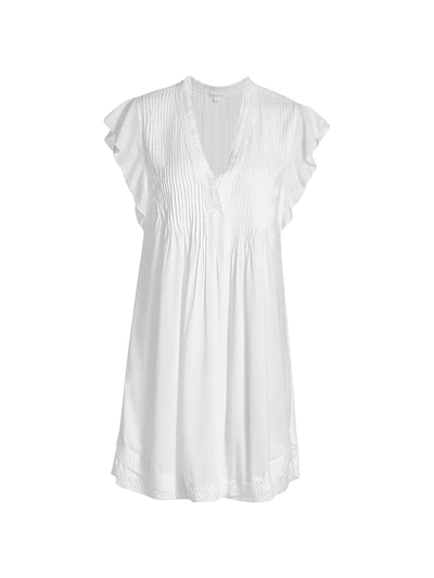 Shop Poupette St Barth Women's Sasha V-neck Mini Dress In White