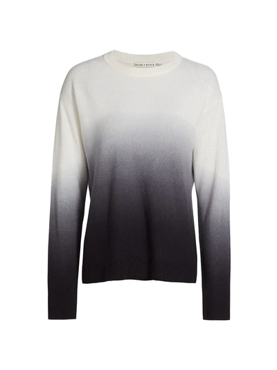 Shop Alice And Olivia Gleeson Dip-dye Pullover In Black White Ombre