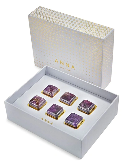 Shop Anna New York Vida Amethyst 6-piece Whiskey Cube Set