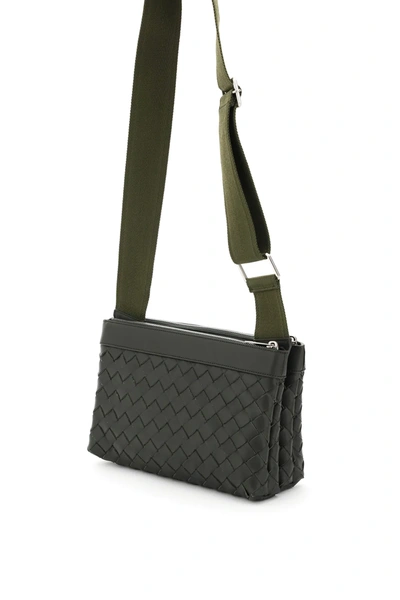 Shop Bottega Veneta Hidrology Double Clutch Bag In Khaki,green