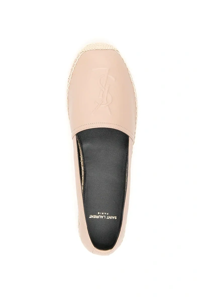 Shop Saint Laurent Leather Ysl Espadrilles In Pink