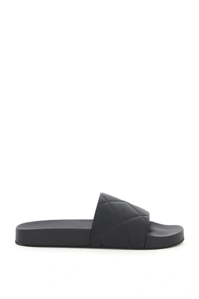 Shop Bottega Veneta The Slider Sandals In Black