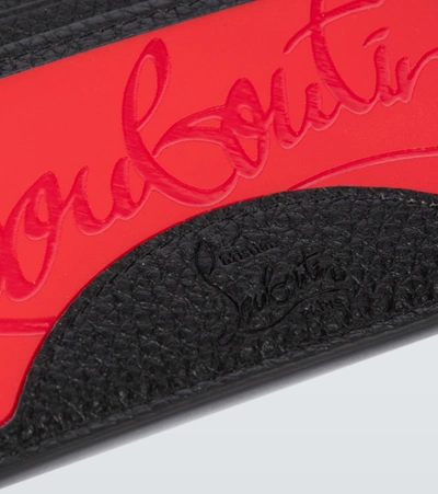 Christian Louboutin Kios Sneaker Sole Leather & Tpu Card Case In Black