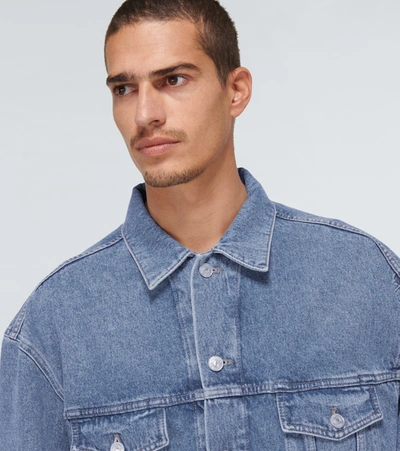 Shop Balenciaga Large-fit Denim Jacket In Blue