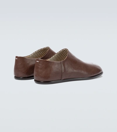 Shop Maison Margiela Tabi Babouche Leather Loafers In Brown
