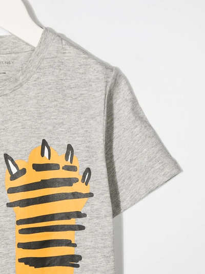 Shop Stella Mccartney Tiger Arms-print T-shirt In Grey